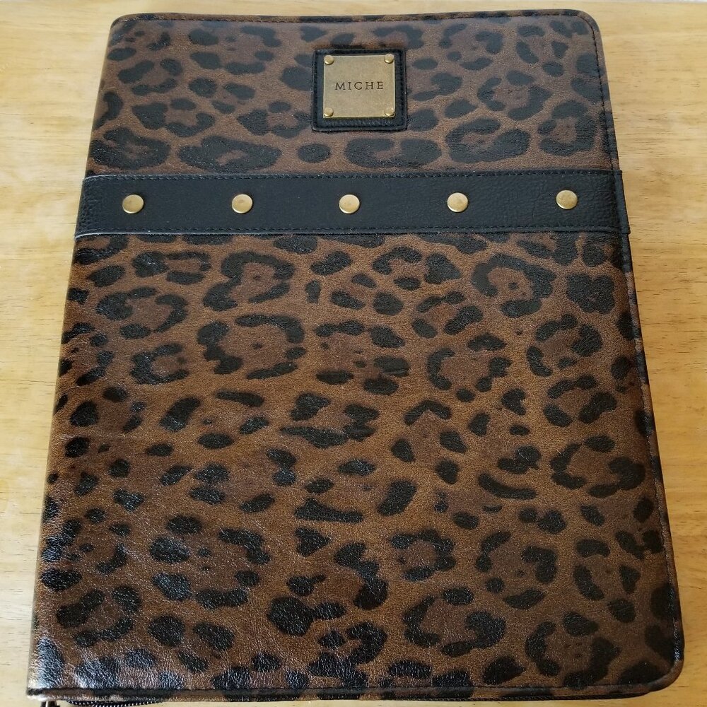 Miche Zippered Animal Print Faux Leather Portfolio